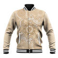 Beige Australia Lizard With Aboriginal Art Baseball Jacket