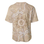 Beige Australia Lizard With Aboriginal Art Baseball Jersey