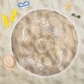 Beige Australia Lizard With Aboriginal Art Beach Blanket