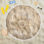 Beige Australia Lizard With Aboriginal Art Beach Blanket
