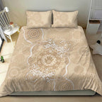 Beige Australia Lizard With Aboriginal Art Bedding Set