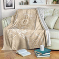 Beige Australia Lizard With Aboriginal Art Blanket