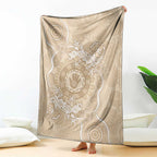 Beige Australia Lizard With Aboriginal Art Blanket