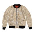 Beige Australia Lizard With Aboriginal Art Bomber Jacket