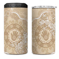 Beige Australia Lizard With Aboriginal Art 4 in 1 Can Cooler Tumbler