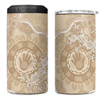 Beige Australia Lizard With Aboriginal Art 4 in 1 Can Cooler Tumbler