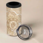 Beige Australia Lizard With Aboriginal Art 4 in 1 Can Cooler Tumbler