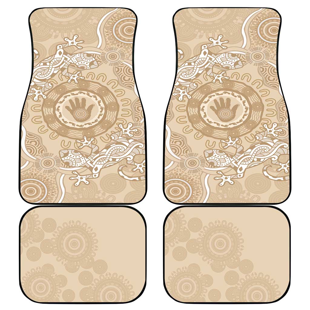 Beige Australia Lizard With Aboriginal Art Car Mats