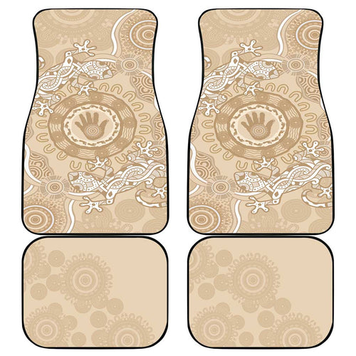 Beige Australia Lizard With Aboriginal Art Car Mats