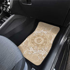 Beige Australia Lizard With Aboriginal Art Car Mats