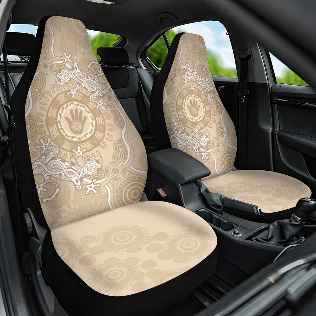 Beige Australia Lizard With Aboriginal Art Car Seat Cover