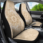 Beige Australia Lizard With Aboriginal Art Car Seat Cover