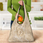 Beige Australia Lizard With Aboriginal Art Grocery Bag