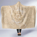 Beige Australia Lizard With Aboriginal Art Hooded Blanket