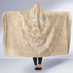 Beige Australia Lizard With Aboriginal Art Hooded Blanket