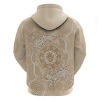 Beige Australia Lizard With Aboriginal Art Hoodie