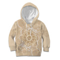 Beige Australia Lizard With Aboriginal Art Kid Hoodie