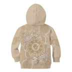 Beige Australia Lizard With Aboriginal Art Kid Hoodie