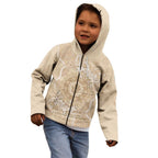 Beige Australia Lizard With Aboriginal Art Kid Hoodie