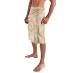 Beige Australia Lizard With Aboriginal Art Lavalava