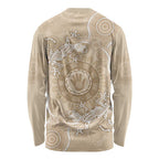 Beige Australia Lizard With Aboriginal Art Long Sleeve Shirt
