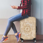 Beige Australia Lizard With Aboriginal Art Luggage Cover