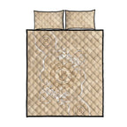 Beige Australia Lizard With Aboriginal Art Quilt Bed Set