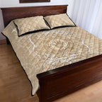 Beige Australia Lizard With Aboriginal Art Quilt Bed Set
