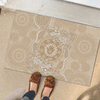 Beige Australia Lizard With Aboriginal Art Rubber Doormat