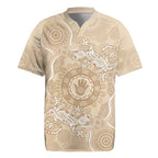Beige Australia Lizard With Aboriginal Art Rugby Jersey