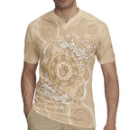 Beige Australia Lizard With Aboriginal Art Rugby Jersey