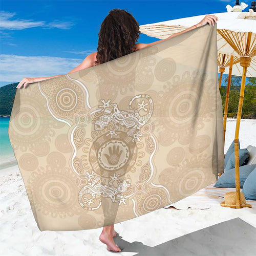 Beige Australia Lizard With Aboriginal Art Sarong