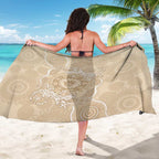 Beige Australia Lizard With Aboriginal Art Sarong
