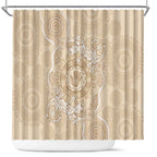 Beige Australia Lizard With Aboriginal Art Shower Curtain