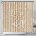Beige Australia Lizard With Aboriginal Art Shower Curtain