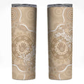 Beige Australia Lizard With Aboriginal Art Skinny Tumbler