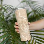 Beige Australia Lizard With Aboriginal Art Skinny Tumbler