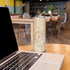 Beige Australia Lizard With Aboriginal Art Skinny Tumbler
