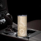 Beige Australia Lizard With Aboriginal Art Skinny Tumbler