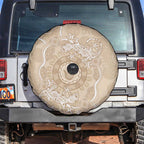 Beige Australia Lizard With Aboriginal Art Spare Tire Cover