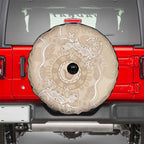 Beige Australia Lizard With Aboriginal Art Spare Tire Cover
