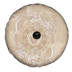 Beige Australia Lizard With Aboriginal Art Spare Tire Cover