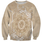 Beige Australia Lizard With Aboriginal Art Sweatshirt