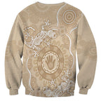 Beige Australia Lizard With Aboriginal Art Sweatshirt