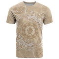 Beige Australia Lizard With Aboriginal Art T Shirt