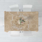 Beige Australia Lizard With Aboriginal Art Tablecloth