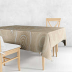 Beige Australia Lizard With Aboriginal Art Tablecloth