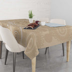 Beige Australia Lizard With Aboriginal Art Tablecloth