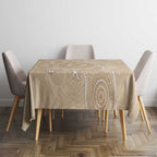 Beige Australia Lizard With Aboriginal Art Tablecloth