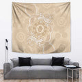 Beige Australia Lizard With Aboriginal Art Tapestry